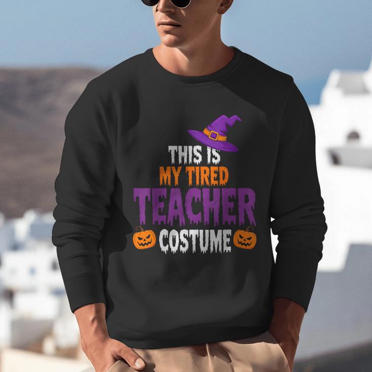 Tired Teacher Costume For Halloween Teachers Unisex Sweatshirt, funny gift