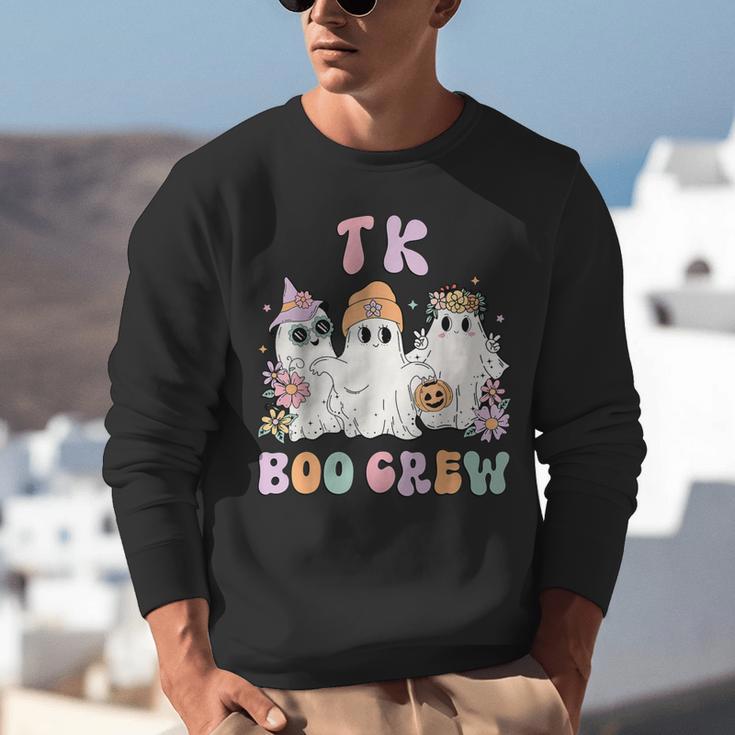 TK Boo Crew Retro Groovy Halloween Floral Ghost TK Teacher Unisex Sweatshirt, Groovy Teacher Sweatshirts, funny gift TK Boo Crew Retro Groovy Halloween Floral Ghost TK Teacher Unisex Sweatshirt, Groovy Teacher Sweatshirts, funny gift