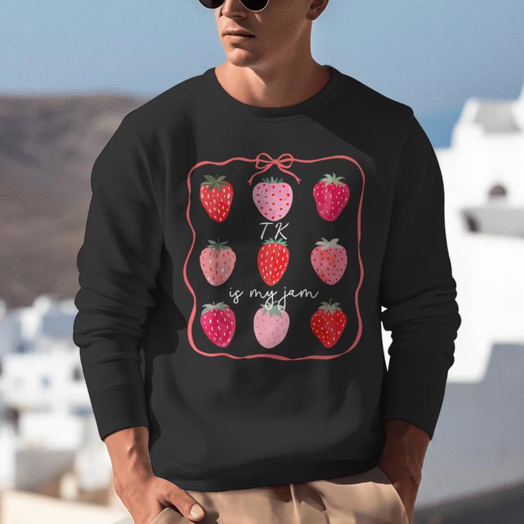 TK Is My Jam Transitional Kindergarten TK Teacher Strawberry Unisex Sweatshirt, funny gift TK Is My Jam Transitional Kindergarten TK Teacher Strawberry Unisex Sweatshirt, funny gift