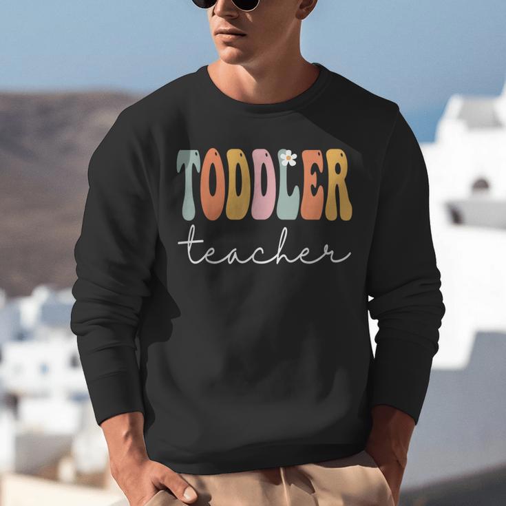 Toddler Teacher Retro Groovy Women Happy First Day Of School Unisex Sweatshirt, Groovy Teacher Sweatshirts, funny gift Toddler Teacher Retro Groovy Women Happy First Day Of School Unisex Sweatshirt, Groovy Teacher Sweatshirts, funny gift