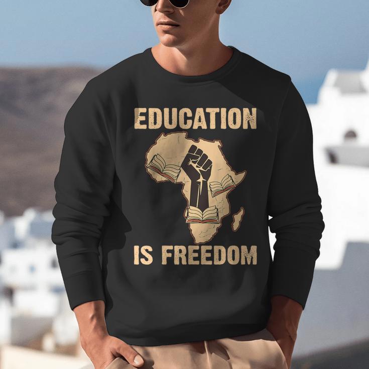 History Education Is Freedom African Map Black Teacher Unisex Sweatshirt, History Teacher Sweatshirts, funny gift