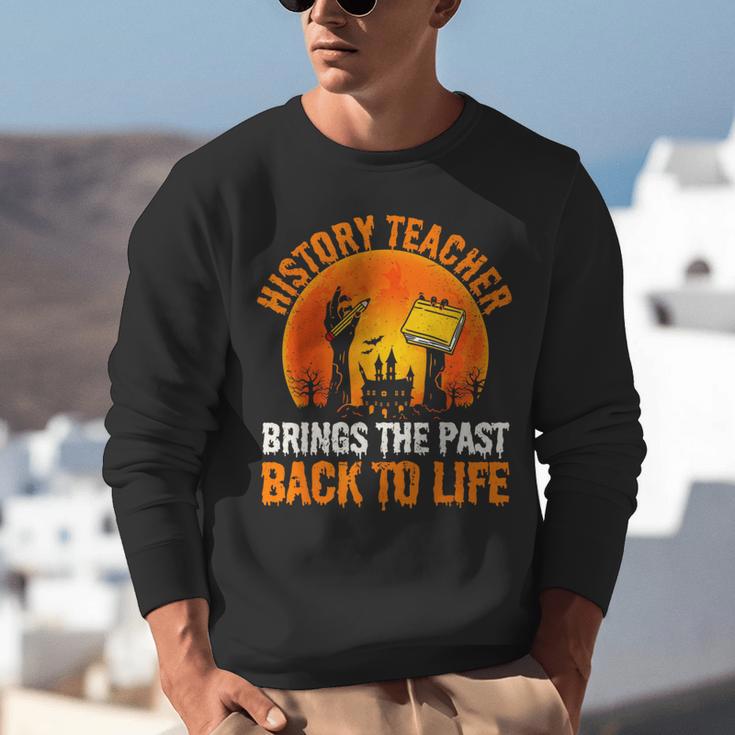 History Teacher Brings Past Back To Life Halloween Zombie Unisex Sweatshirt, History Teacher Sweatshirts, funny gift