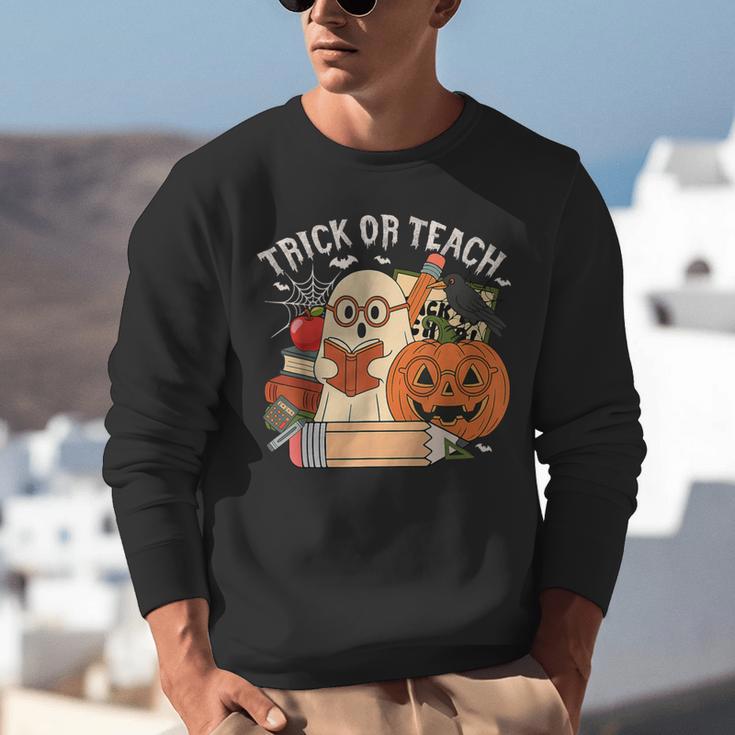 Trick Or Teach Retro Halloween Teacher Women Men Costume Unisex Sweatshirt, funny gift