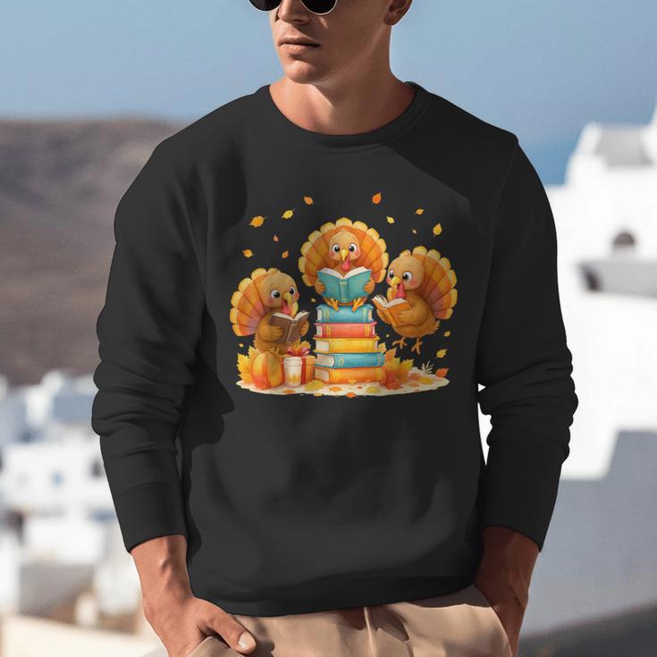Turkey Read Books Reading Fall Thanksgiving Teacher Unisex Sweatshirt, funny gift Turkey Read Books Reading Fall Thanksgiving Teacher Unisex Sweatshirt, funny gift