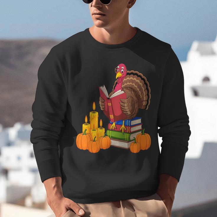 Turkey Reading Books Fall Thanksgiving Teacher Book Unisex Sweatshirt, funny gift Turkey Reading Books Fall Thanksgiving Teacher Book Unisex Sweatshirt, funny gift