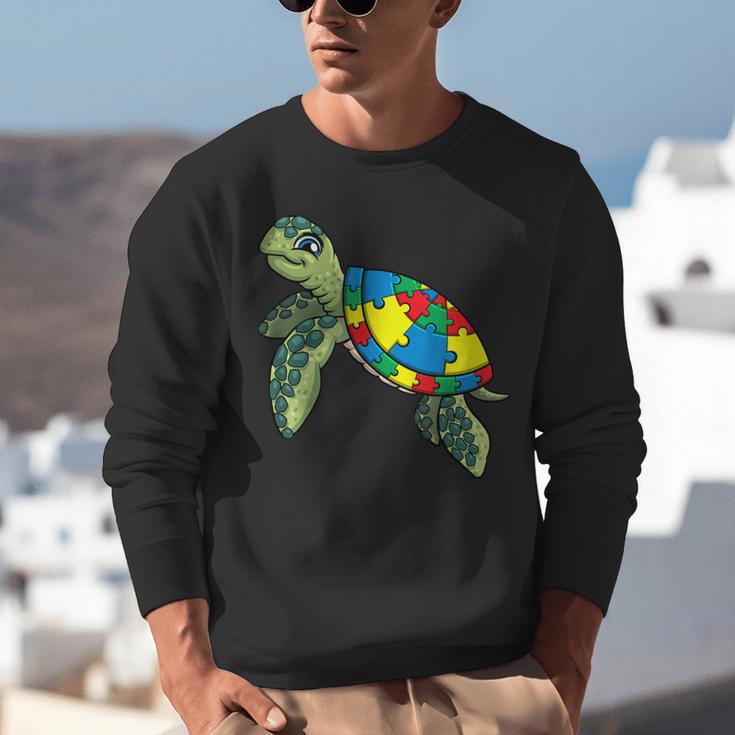 Turtle Puzzle Pieces For Autism Awareness Kids Women Teacher Unisex Sweatshirt, funny gift Turtle Puzzle Pieces For Autism Awareness Kids Women Teacher Unisex Sweatshirt, funny gift