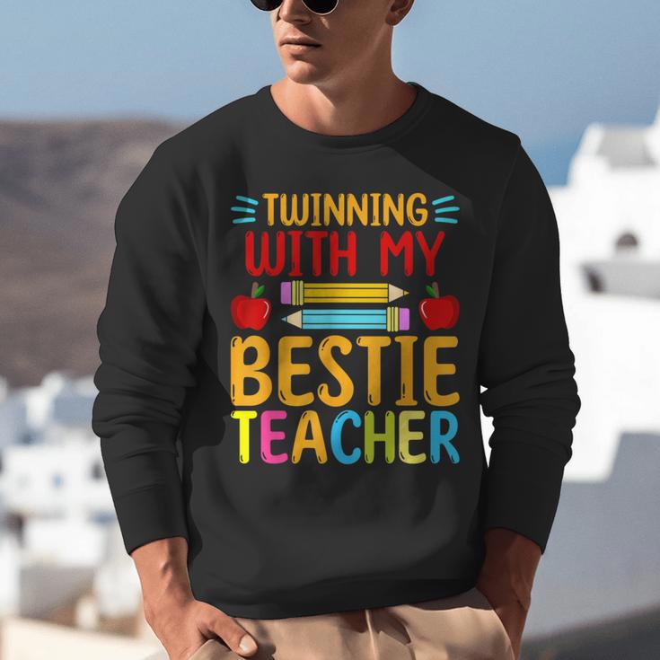 Twinning With My Bestie Teacher Boy Spirit Week Twin Day Unisex Sweatshirt, funny gift Twinning With My Bestie Teacher Boy Spirit Week Twin Day Unisex Sweatshirt, funny gift
