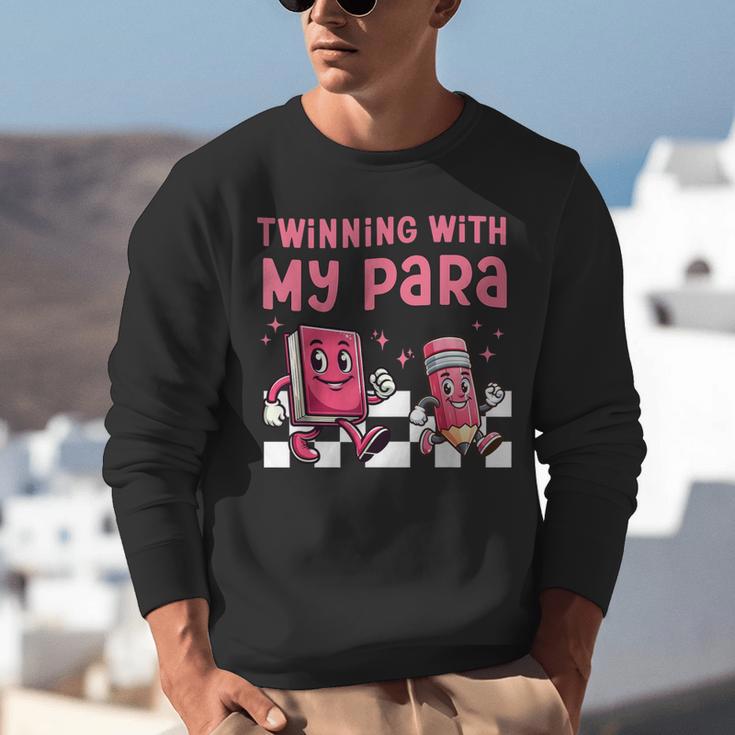Twinning With My Para Teacher Matching Paraprofessional 70s For Men Women Unisex Sweatshirt, funny gift Twinning With My Para Teacher Matching Paraprofessional 70s For Men Women Unisex Sweatshirt, funny gift