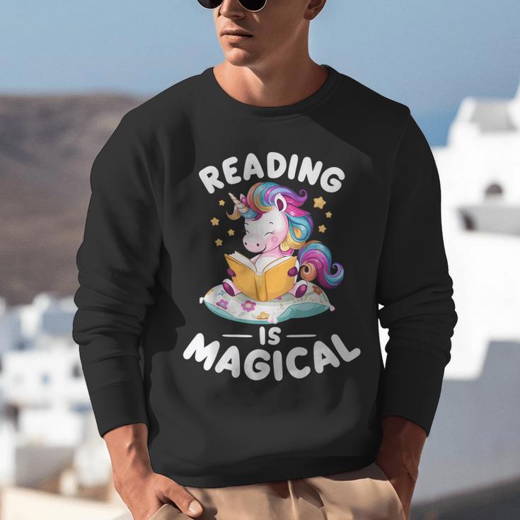 Unicorn Teacher Reading Is Magical Book Unisex Sweatshirt, funny gift