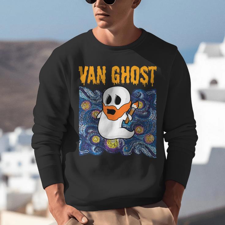 Van Ghost Art Teacher Halloween Van Gogh Starry Night Unisex Sweatshirt, funny gift Van Ghost Art Teacher Halloween Van Gogh Starry Night Unisex Sweatshirt, funny gift
