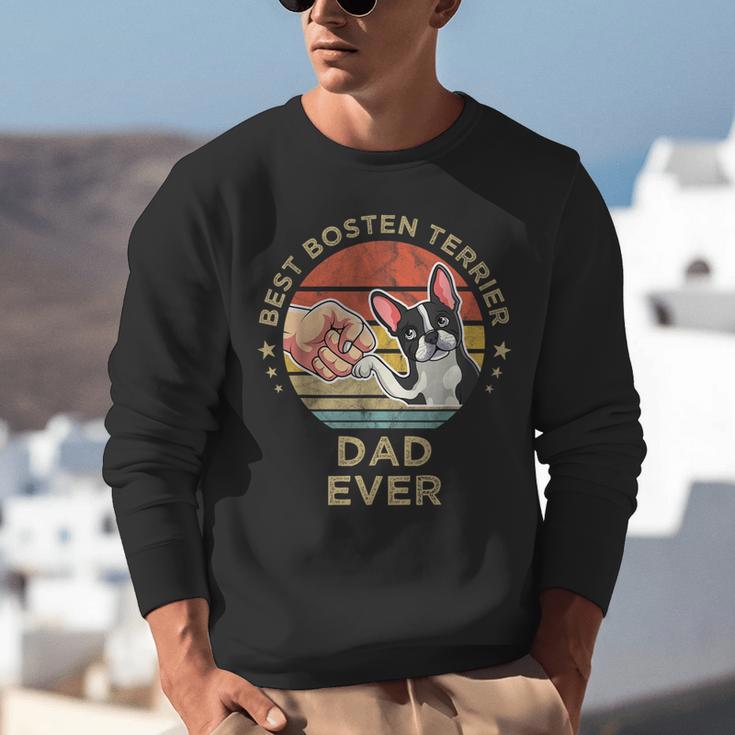 Vintage Best Boston Terrier Dad Ever Dog Father Father's Day Men Girls Kids Unisex Sweatshirt, Boston Terrier Dad Sweatshirts, funny gift