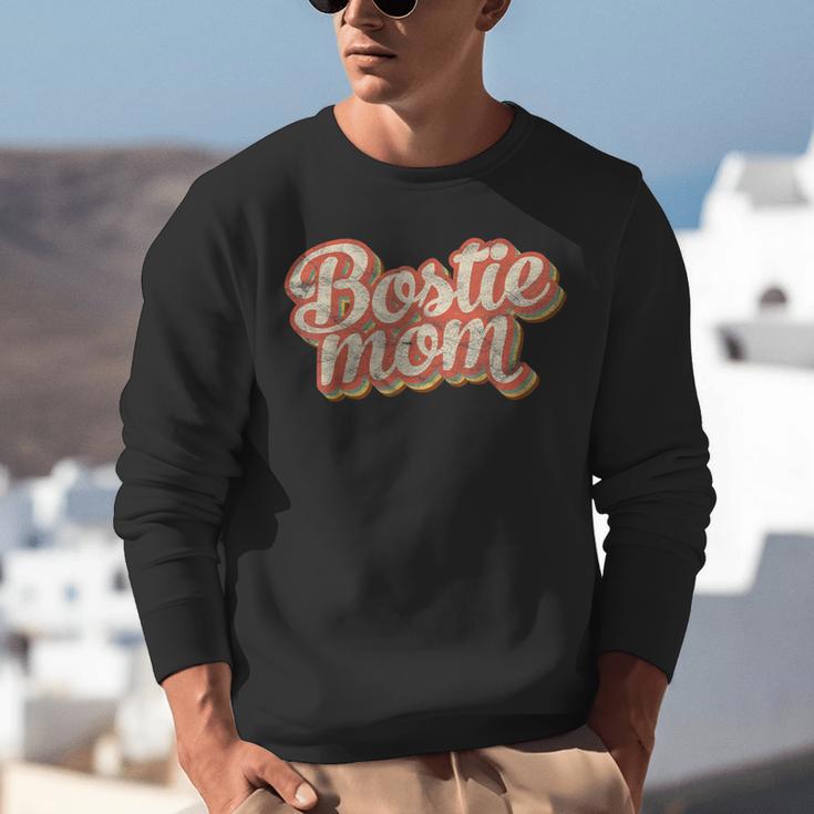 Vintage Boston Terrier Mom Dog Lover Pet Bostie Mama Men Women Girls Kids Unisex Sweatshirt, Boston Terrier Mom Sweatshirts, funny gift
