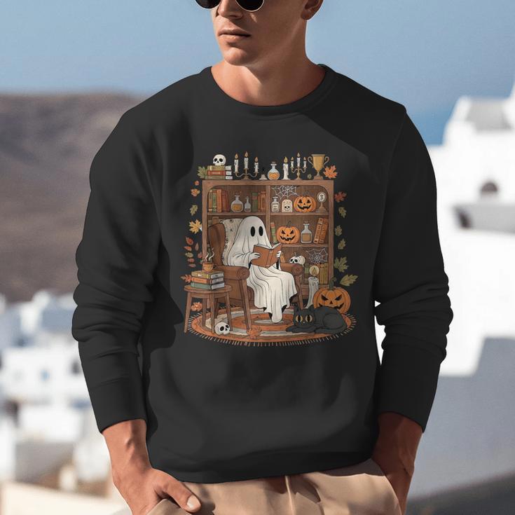 Vintage Ghost Book Reading Pumpkin Gothic Halloween Teachers Unisex Sweatshirt, funny gift Vintage Ghost Book Reading Pumpkin Gothic Halloween Teachers Unisex Sweatshirt, funny gift