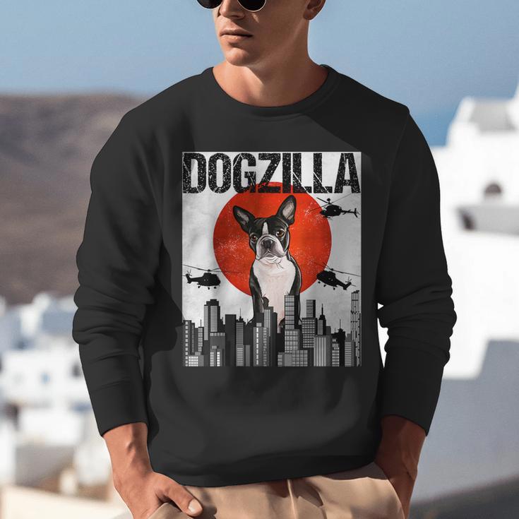 Vintage Japanese Dogzilla Boston Terrier Unisex Sweatshirt, funny gift