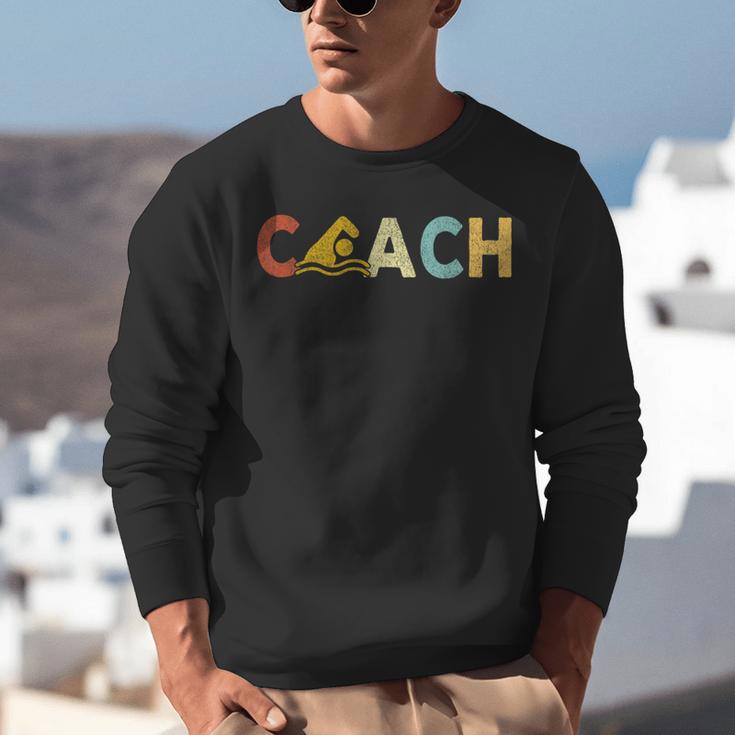 Vintage Swim Coach Swimming Coach Swim Teacher Swimmer Retro Unisex Sweatshirt, funny gift