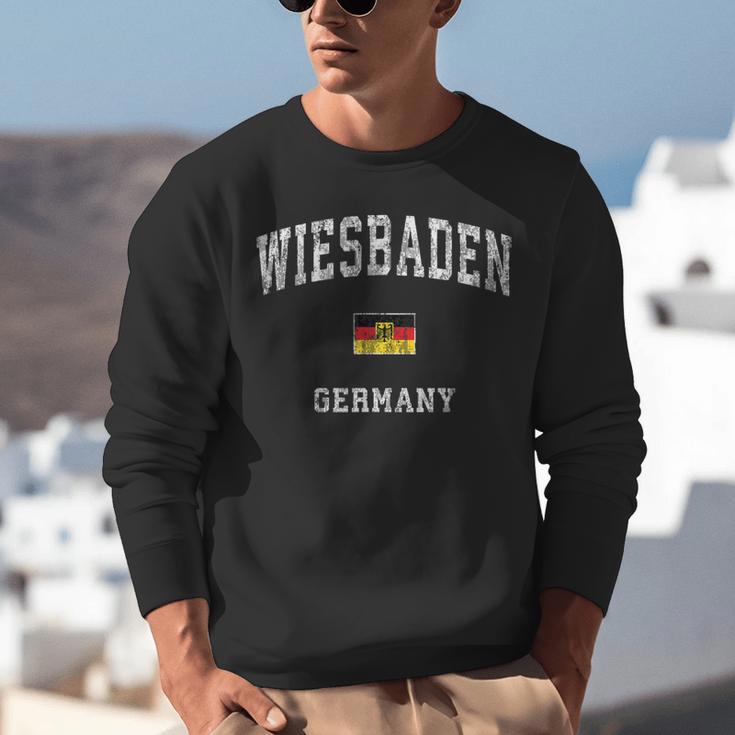 Wiesbaden Germany Vintage Athletic Sports Unisex Sweatshirt, funny gift