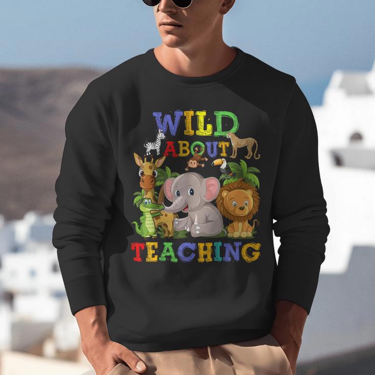 Wild About Teaching Safari Jungle School Teacher Unisex Sweatshirt, funny gift Wild About Teaching Safari Jungle School Teacher Unisex Sweatshirt, funny gift