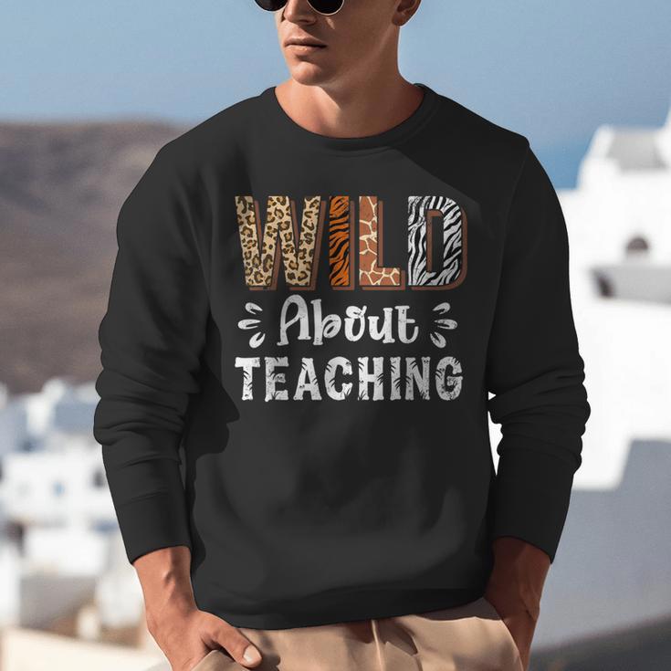 Wild About Teaching Teacher Lover Animals Leopard Zebra Unisex Sweatshirt, funny gift Wild About Teaching Teacher Lover Animals Leopard Zebra Unisex Sweatshirt, funny gift