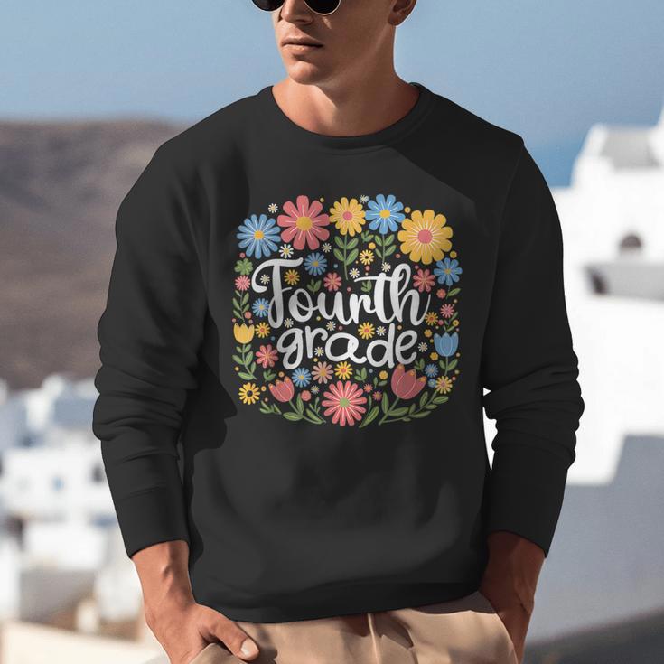 Wildflower 4th Fourth Grade Floral Back To School Teacher Unisex Sweatshirt, 4th Grade Teacher Sweatshirts, funny gift Wildflower 4th Fourth Grade Floral Back To School Teacher Unisex Sweatshirt, 4th Grade Teacher Sweatshirts, funny gift