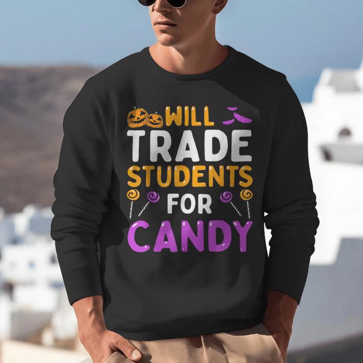 Will Trade Students For Candy Cute Halloween Costume Teacher For Men Women Kids Unisex Sweatshirt, funny gift