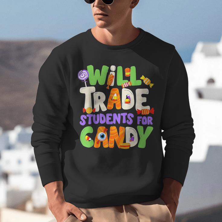Will Trade Students For Candy Teacher Cute Halloween Costume Unisex Sweatshirt, funny gift Will Trade Students For Candy Teacher Cute Halloween Costume Unisex Sweatshirt, funny gift