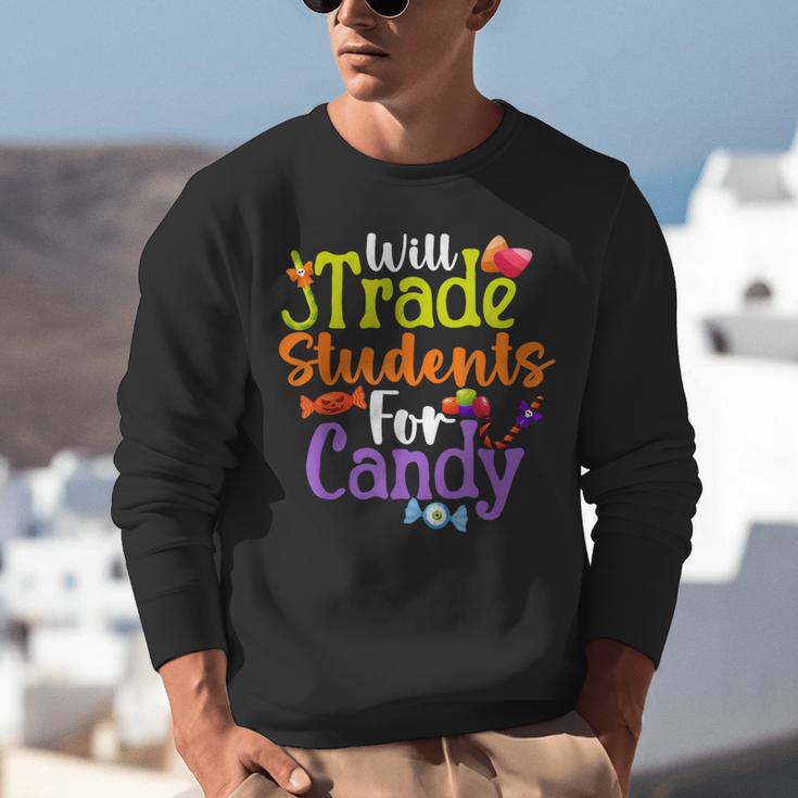Will Trade Students For Candy Teacher Halloween Costume Unisex Sweatshirt, funny gift Will Trade Students For Candy Teacher Halloween Costume Unisex Sweatshirt, funny gift