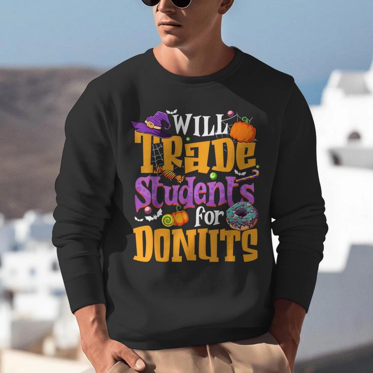 Will Trade Students For Donuts Halloween Teacher Unisex Sweatshirt, funny gift