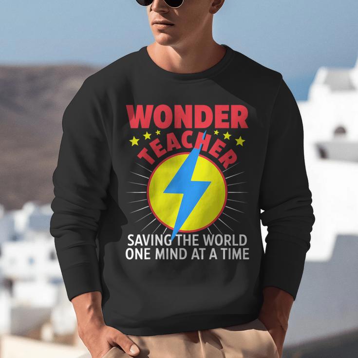 Wonder Teacher Costume Shirt Teacher Halloween Costume Men Women Unisex Sweatshirt, funny gift