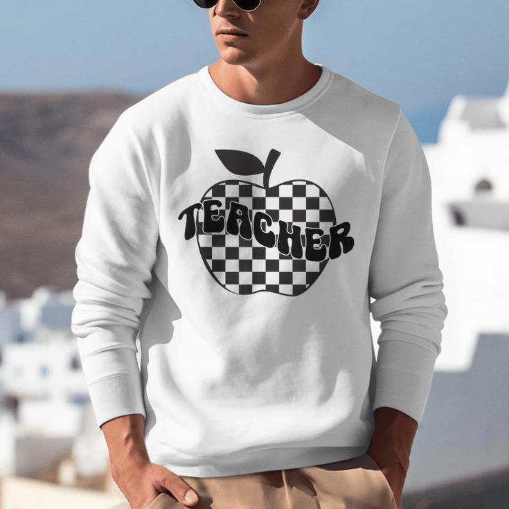 Back To School Checkered Apple Teacher Checkerboard Teacher For Men Women Girls Kids Unisex Sweatshirt, funny gift Back To School Checkered Apple Teacher Checkerboard Teacher For Men Women Girls Kids Unisex Sweatshirt, funny gift