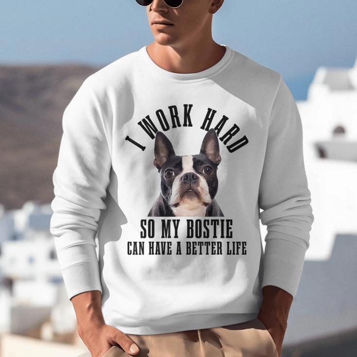 Bostie Mama Dog Dad Boston Terrier For Men Women Unisex Sweatshirt, Boston Terrier Dad Sweatshirts, funny gift