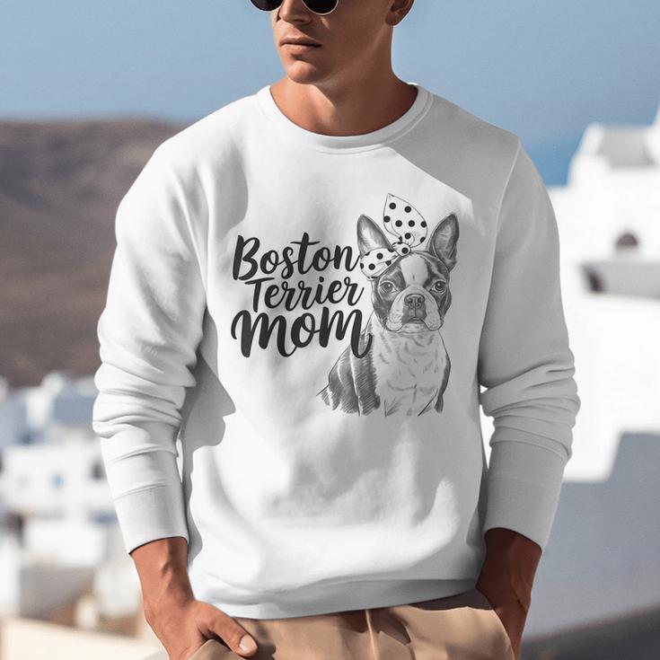 Boston Terrier Dog Bostie Mom Idea For Women Unisex Sweatshirt, Boston Terrier Mom Sweatshirts, funny gift