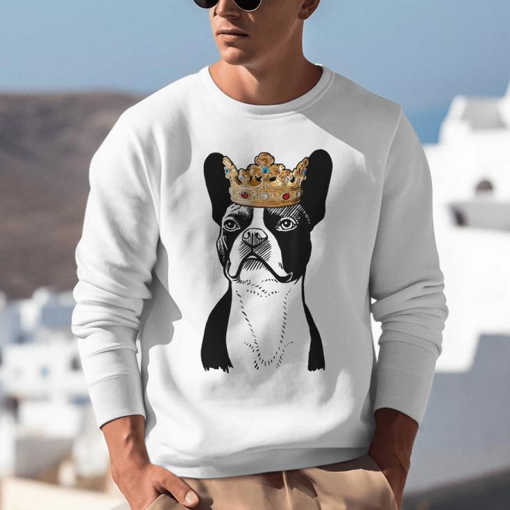 Boston Terrier Dog Wearing Crown For Men Women Girls Kids Unisex Sweatshirt, funny gift