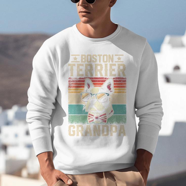 Boston Terrier Grandpa Dog Lover Father's Day Premium Unisex Sweatshirt, funny gift