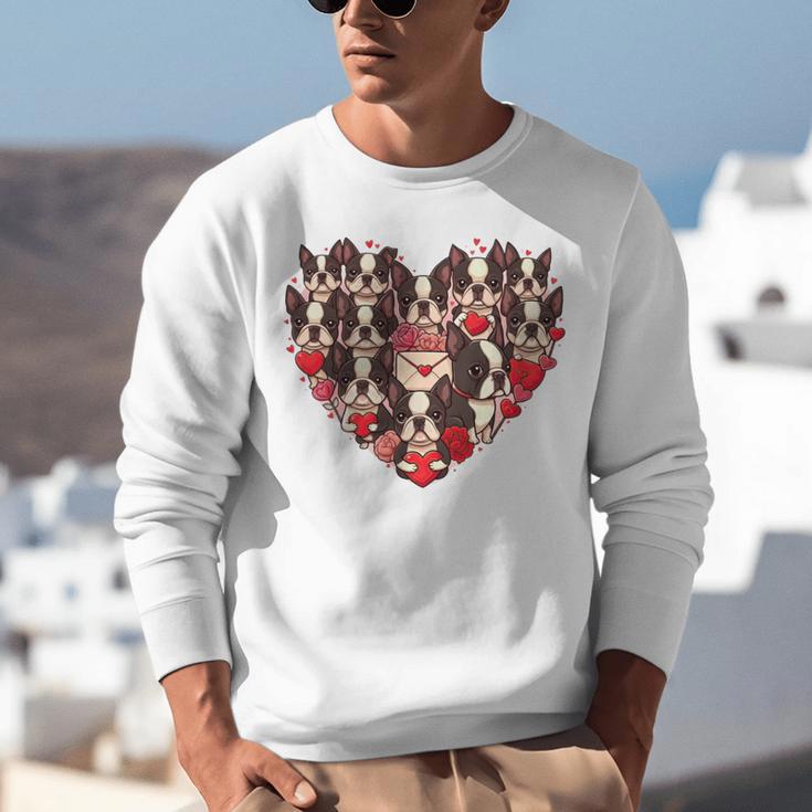 Boston Terrier Heart Valentine Boston Terrier Unisex Sweatshirt, funny gift