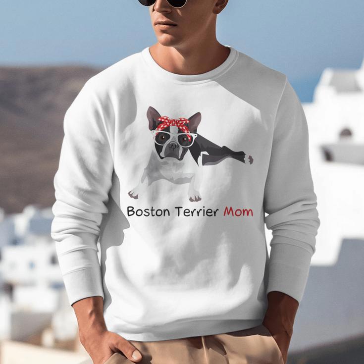 Boston Terrier Mom Bandana Boston Terrier Dog Unisex Sweatshirt, Boston Terrier Mom Sweatshirts, funny gift