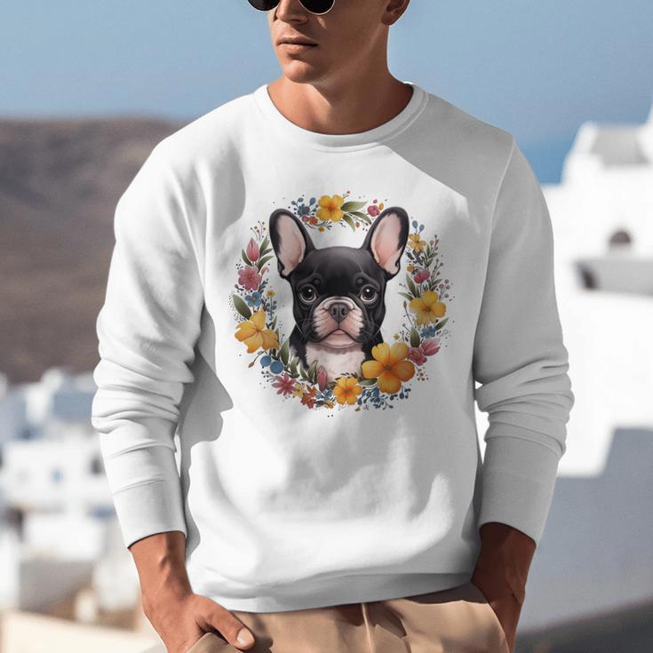 Boston Terrier Mom Floral Bostie Dog Lover Flowers Cute Unisex Sweatshirt, Boston Terrier Mom Sweatshirts, funny gift