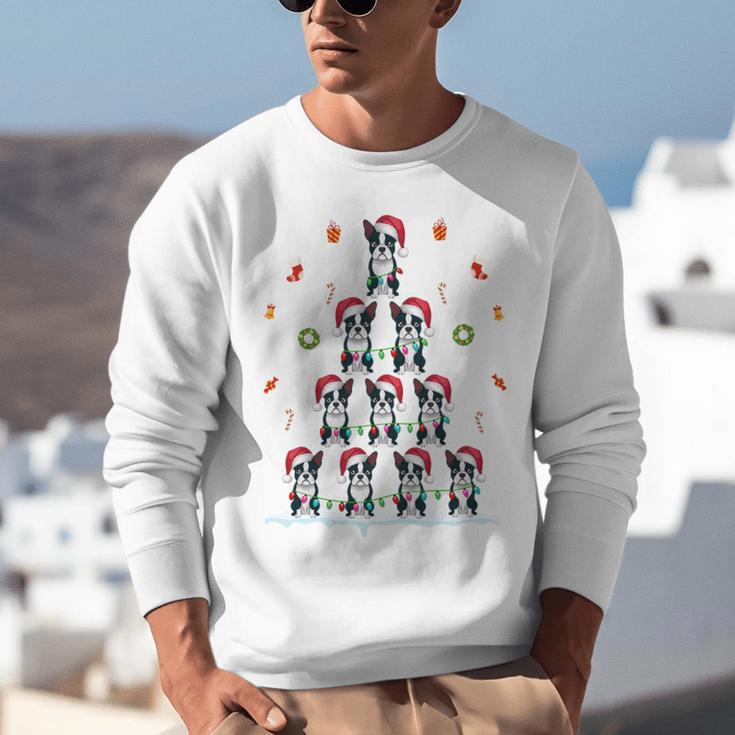 Boston Terrier Xmas Tree Lights For Men Women Boston Terrier Unisex Sweatshirt, funny gift