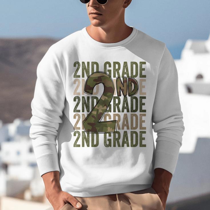 Camo Team 2nd Grade Squad Back To School Teacher Kids Boys Unisex Sweatshirt, 2nd Grade Teacher Sweatshirts, funny gift