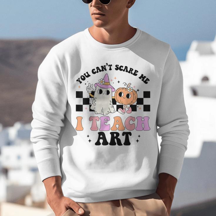 You Can't Scare Me I Teach Art Retro Teacher Ghost Halloween Unisex Sweatshirt, funny gift You Can't Scare Me I Teach Art Retro Teacher Ghost Halloween Unisex Sweatshirt, funny gift
