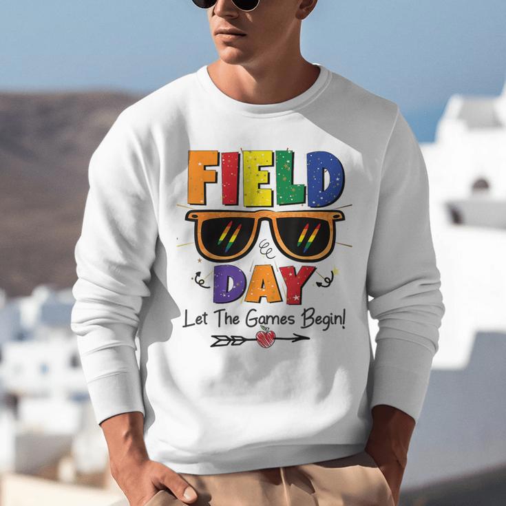 Field Day 2025 Let The Games Begin Kids Boys Girls Teachers Unisex Sweatshirt, funny gift