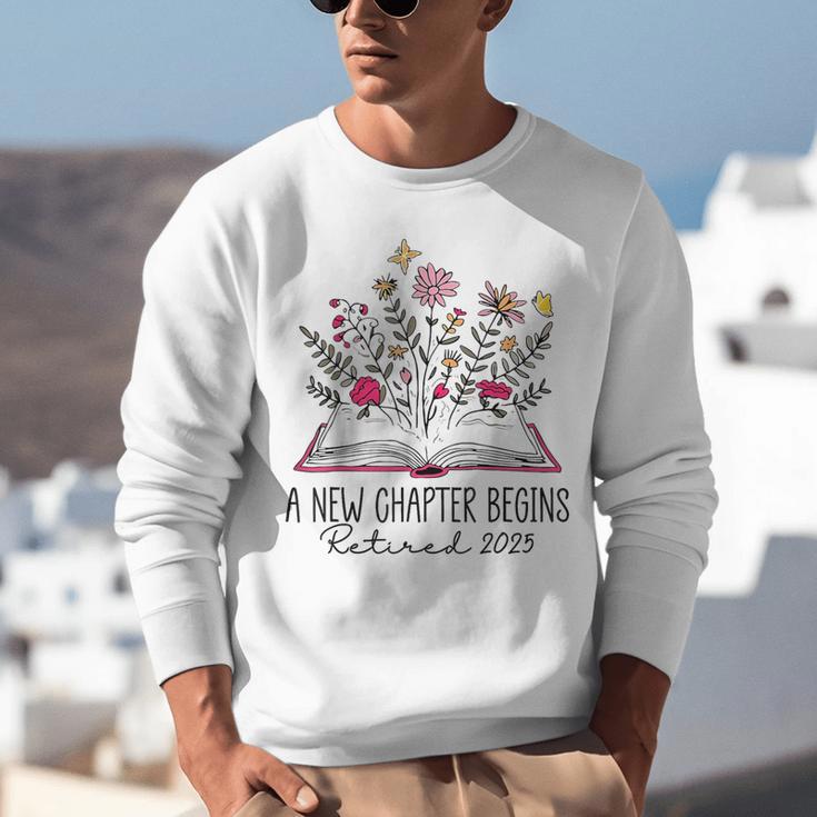 Floral Book a New Chapter Begins Retired Retirement Teacher Unisex Sweatshirt, funny gift Floral Book a New Chapter Begins Retired Retirement Teacher Unisex Sweatshirt, funny gift
