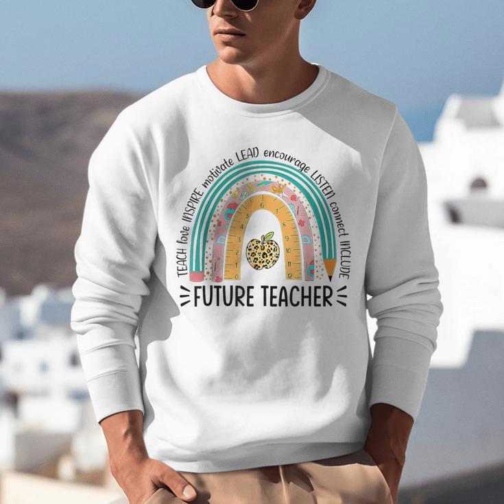 Future Teacher Cute Rainbow Leopard Teacher Outfit For Men Women Girls Kids Unisex Sweatshirt, Future Teacher Sweatshirts, funny gift Future Teacher Cute Rainbow Leopard Teacher Outfit For Men Women Girls Kids Unisex Sweatshirt, Future Teacher Sweatshirts, funny gift