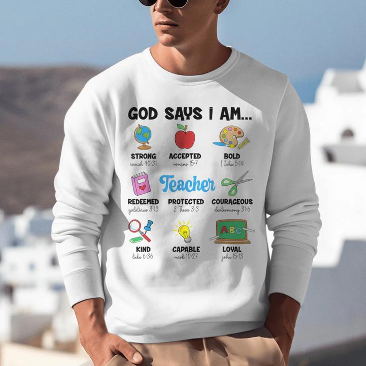 God Says Im Teacher Christian Back To School Religious Unisex Sweatshirt, funny gift God Says Im Teacher Christian Back To School Religious Unisex Sweatshirt, funny gift