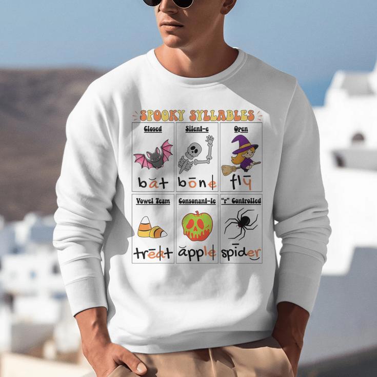 Halloween Reading Spooky Syllables Teacher Vintage Unisex Sweatshirt, funny gift