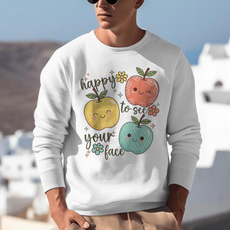 Happy To See Your Face Teacher Apple Unisex Sweatshirt, funny gift Happy To See Your Face Teacher Apple Unisex Sweatshirt, funny gift