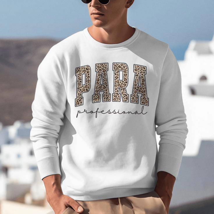 Leopard Paraprofessional Back To School Para Squad Teacher Unisex Sweatshirt, funny gift