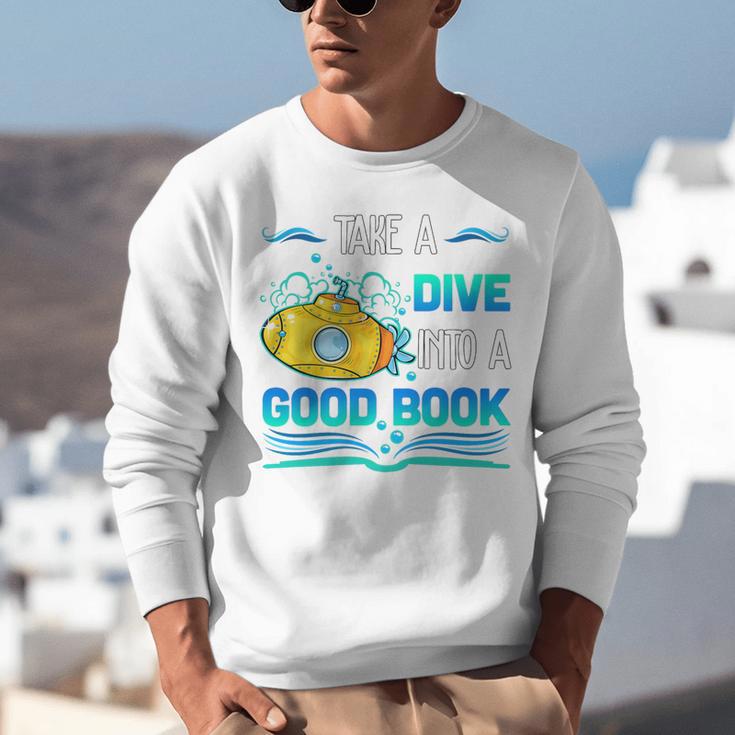 Librarian Teacher Dive Into A Good Book Reading Premium Tri-Blend Unisex Sweatshirt, funny gift Librarian Teacher Dive Into A Good Book Reading Premium Tri-Blend Unisex Sweatshirt, funny gift