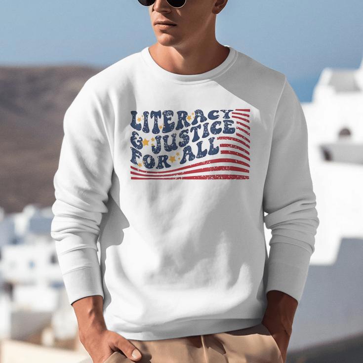 Literacy Justice For All Teacher Unisex Sweatshirt, funny gift Literacy Justice For All Teacher Unisex Sweatshirt, funny gift