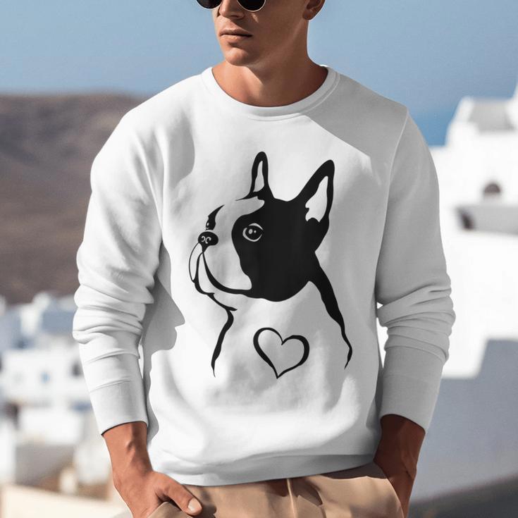 I Love My Boston Terrier Dog With Heart Unisex Sweatshirt, funny gift