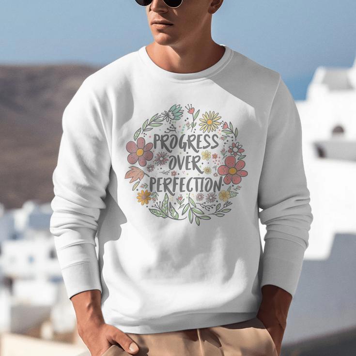 Motivational Progress Over Perfection Back To School Teacher Unisex Sweatshirt, funny gift